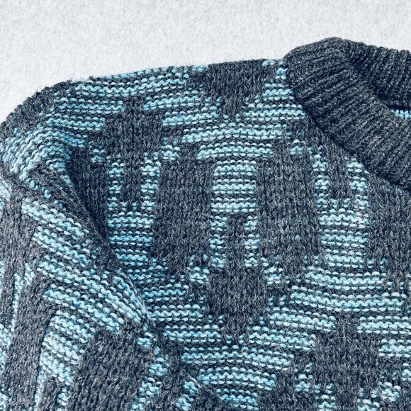Vintage Jaeger Wool Sweater Size 40 Geometric Pattern Long Sleeve Pullover - Picture 7 of 10